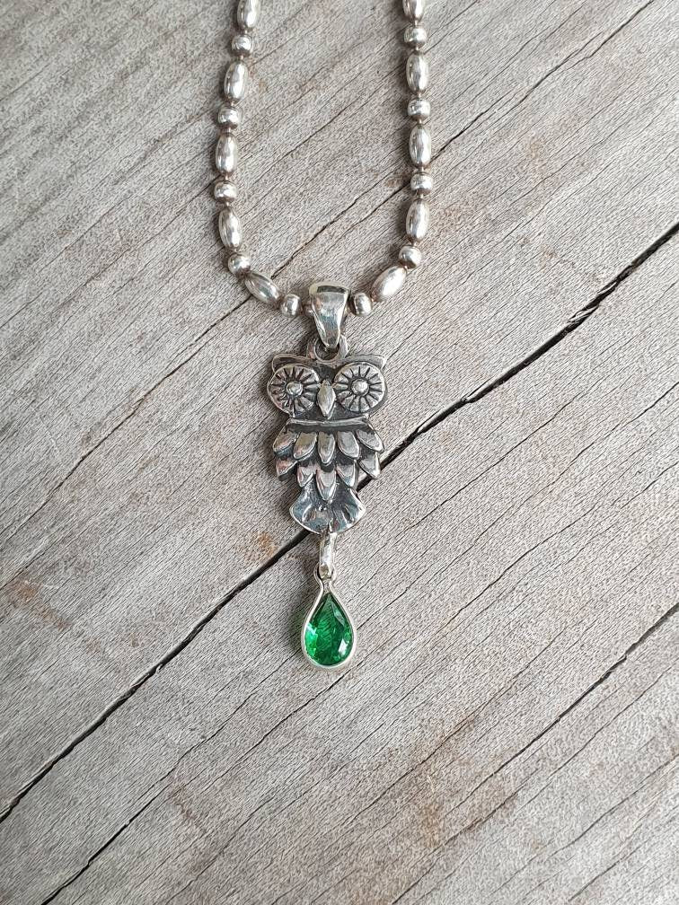 owl pendant,sterling silver,charm,bird pendant,  alternative,boho, gypsy