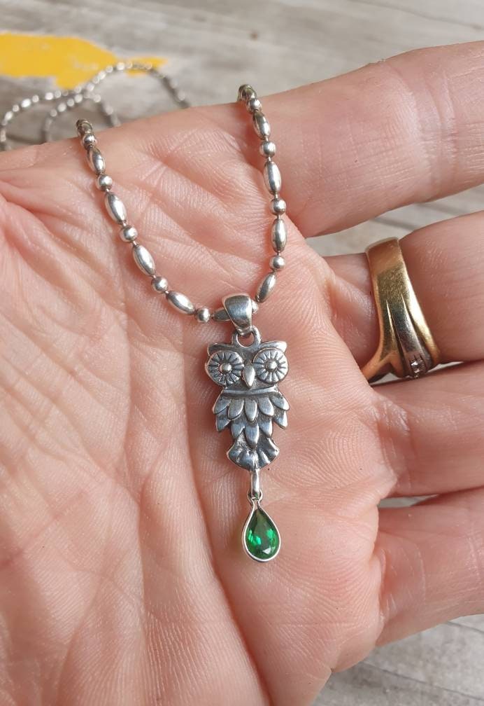 owl pendant,sterling silver,charm,bird pendant,  alternative,boho, gypsy