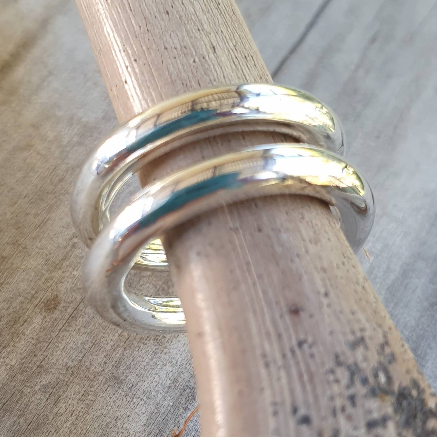 stacking rings,sterling silver,4mm halo ring,chunky band,handmade,boho,goddess,round wedding bands,thick silver rings,