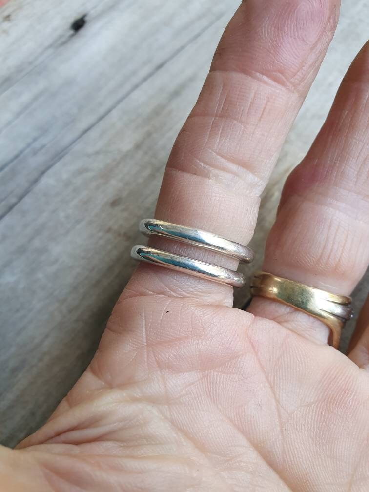 stacker rings,chunky,round sterling silver,3.2mm halo ring,chunky band,handmade,boho,goddess,round wedding bands,thick silver rings,