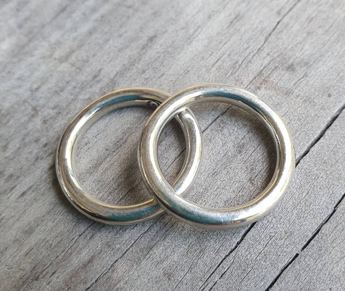 stacker rings,chunky,round sterling silver,3.2mm halo ring,chunky band,handmade,boho,goddess,round wedding bands,thick silver rings,