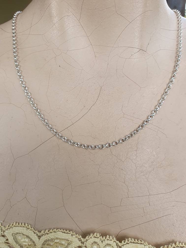 Sterling silver chain,belcha,rolo,round linked chain