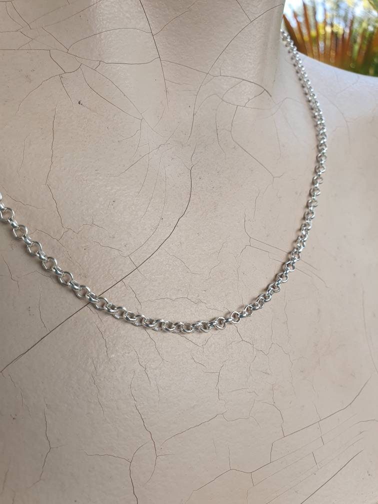 Sterling silver chain,belcha,rolo,round linked chain