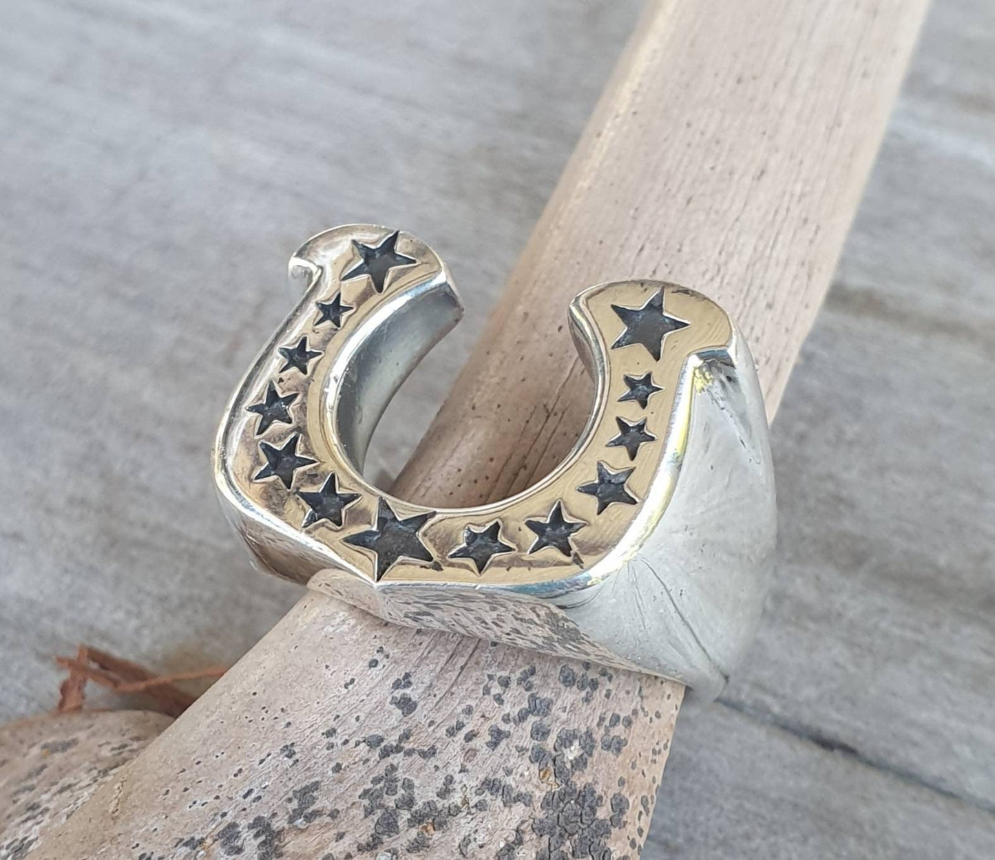 horseshoe ring,sterling silver,lucky ring,star, handmade,rockabilly,hipster,boho shic,gypsy,lucky horseshoe,goddess,new age,mens fashion,