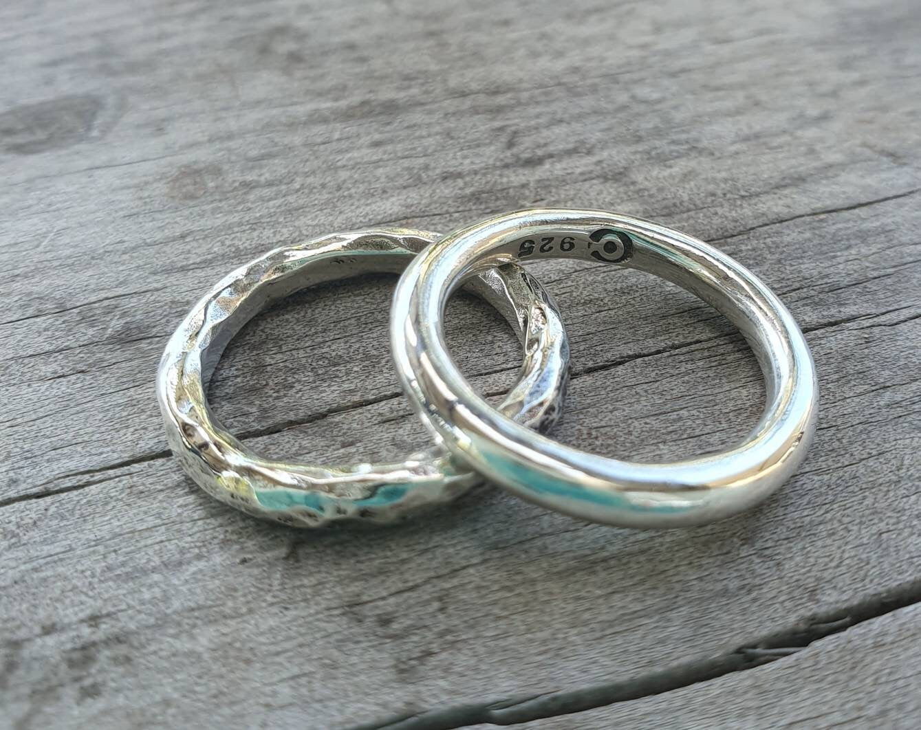 stacking rings,chunky,round sterling silver,3.2mm halo ring,chunky band,handmade,boho,goddess,round wedding bands,thick silver rings,