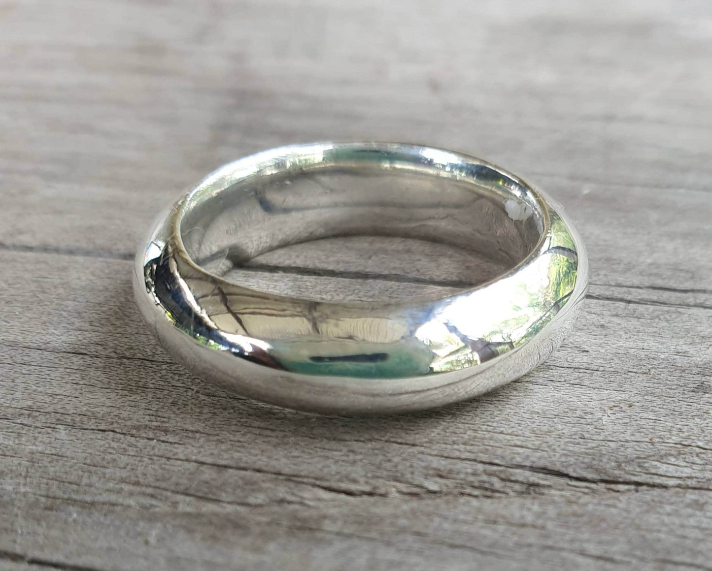 Silver band,solid,sterling silver ring,chunky half round band,wedding, dress ring,boho,unisex,handmade,d shape ring,chunky ring,