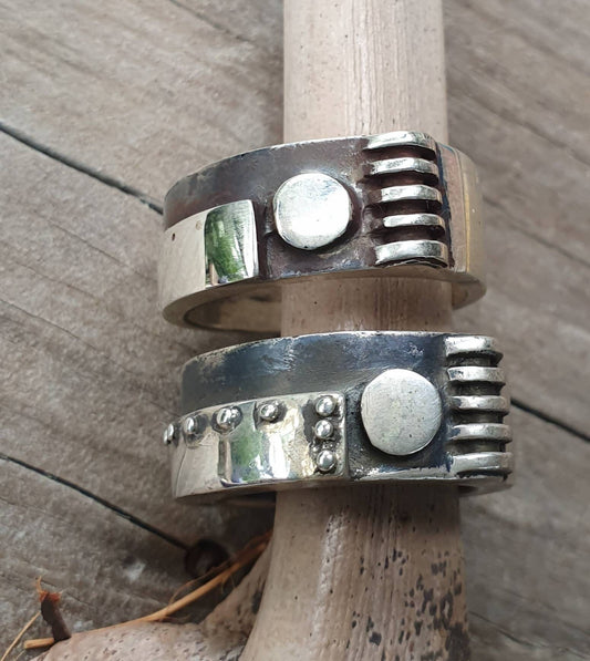 Chunky Mechanical ring,industrial,mans sterling silver,steampunk ring,heavy modern ring,rustic,wedding band