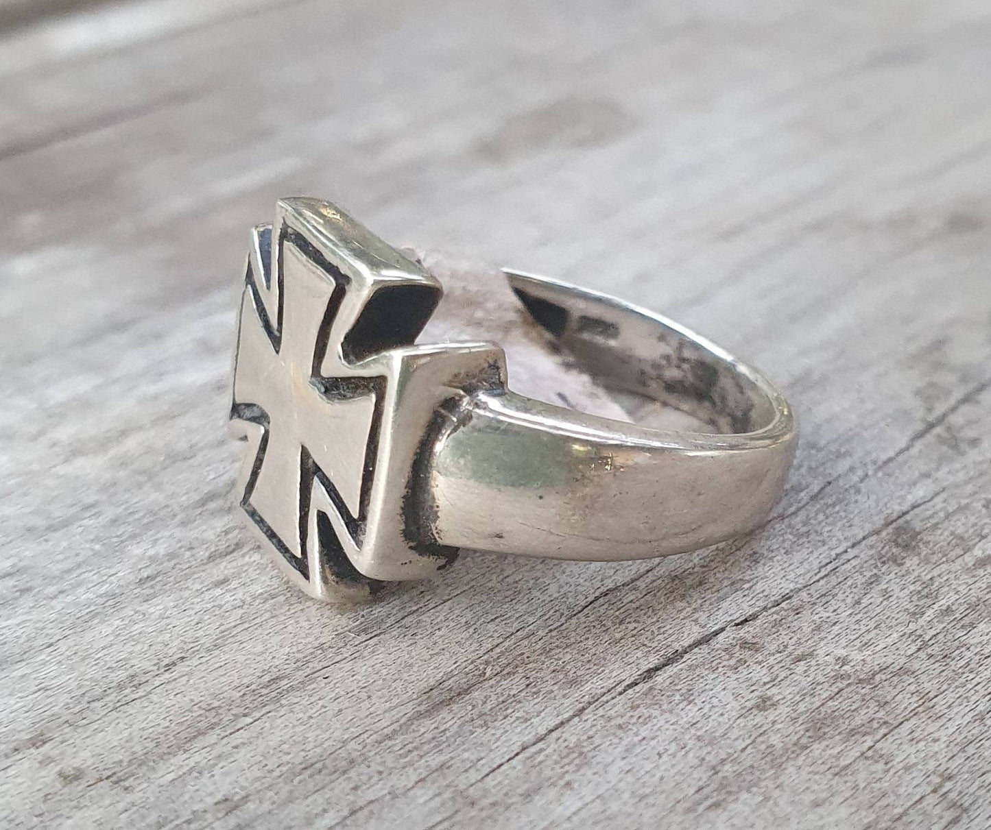 Small cross ring,sterling silver, knights templar, celtic,even sided cross, pinkie ring,steampunk, gothic,