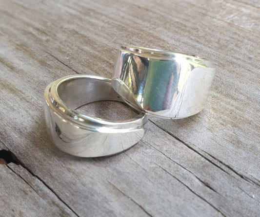 Wide solid ring, sterling silver band,wide chunky,thick plain wedding dress ring,blank signet ring