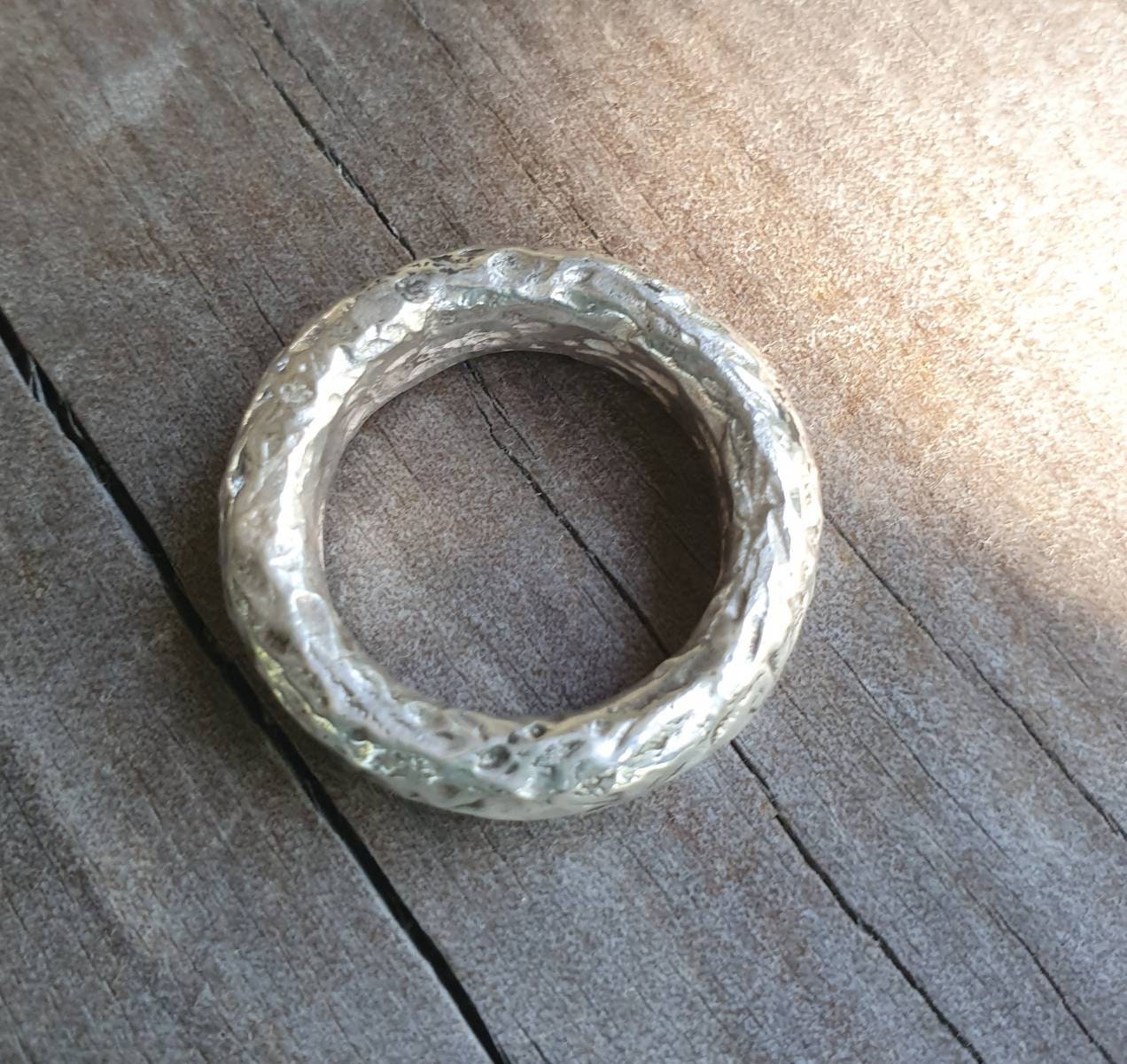 Chunky silver band,handmade, sterling silver,solid hammered silver band,unisex half round band,rustic  wedding,stacker,industrial,steampunk