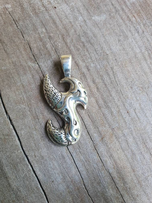 Tribal pendant,Maori,sterling silver, gypsy, hippy, boho shic,new age,handmade,Celtic spiral,tribal,ethnic, koru,