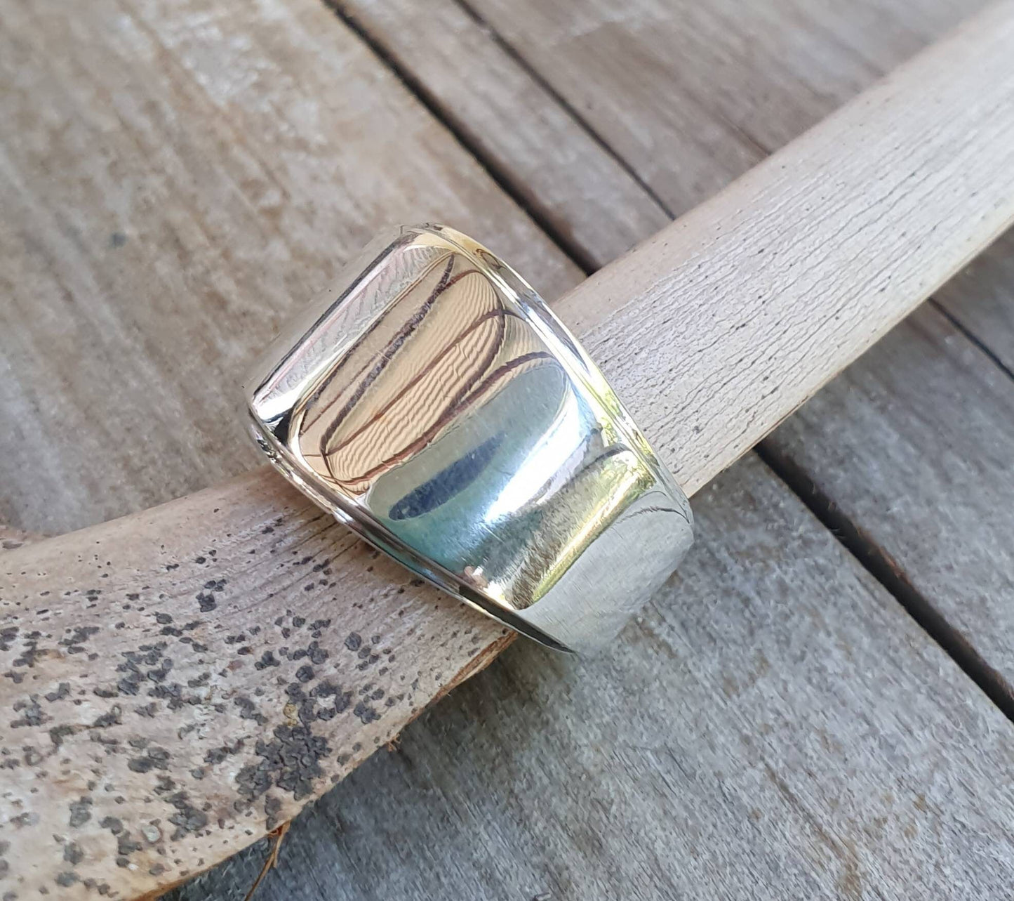 Wide solid ring, sterling silver band,chunky,thick plain wedding dress ring,blank signet ring