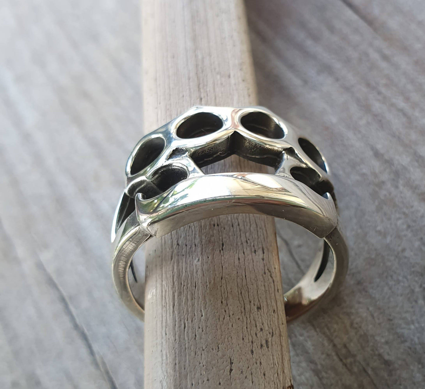 knuckle duster,gangster ring, sterling silver punk, martial art, gang,blink,hipster,biker,handmade