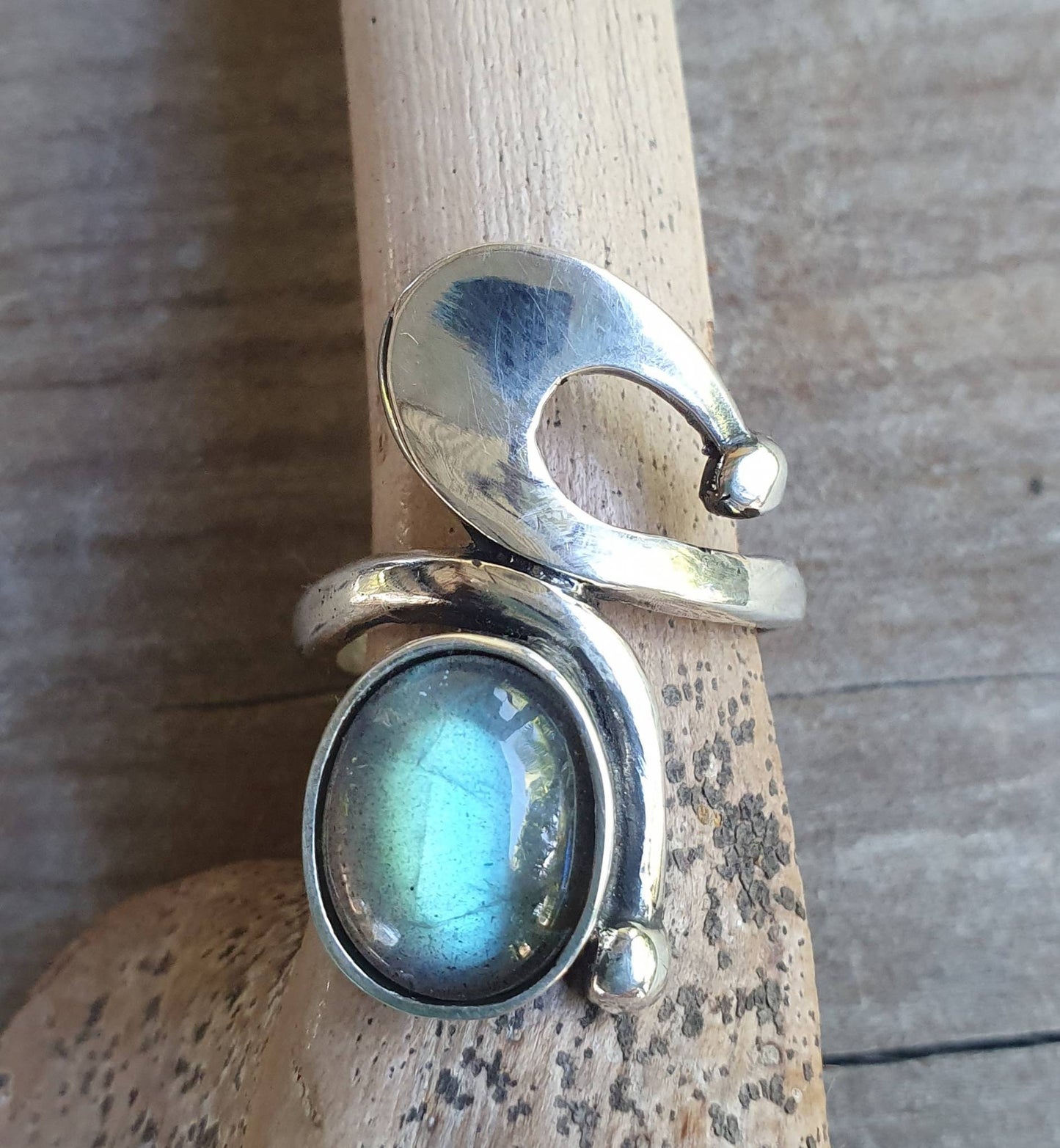 Labradorite ring,beautiful long ring,swirl,sterling silver,boho,hipster chic,womens fashion,goddess,hand made