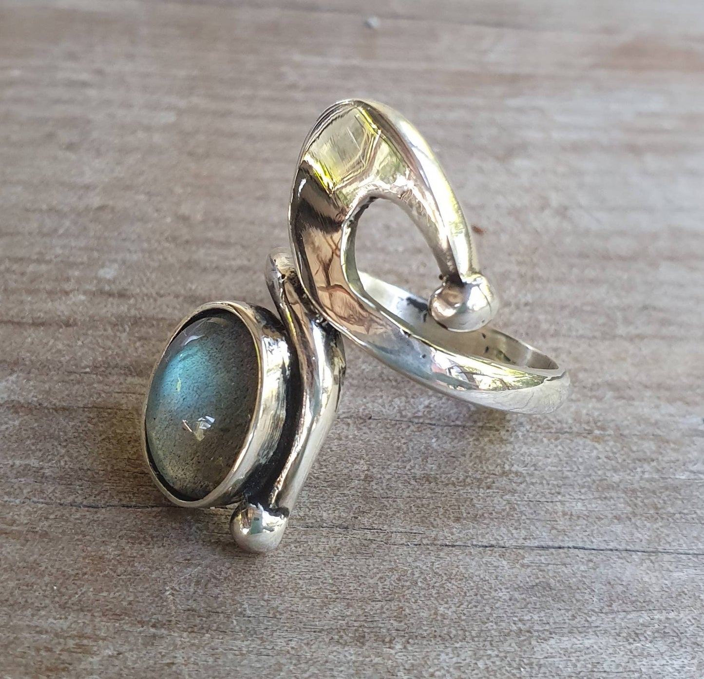 Labradorite ring,beautiful long ring,swirl,sterling silver,boho,hipster chic,womens fashion,goddess,hand made