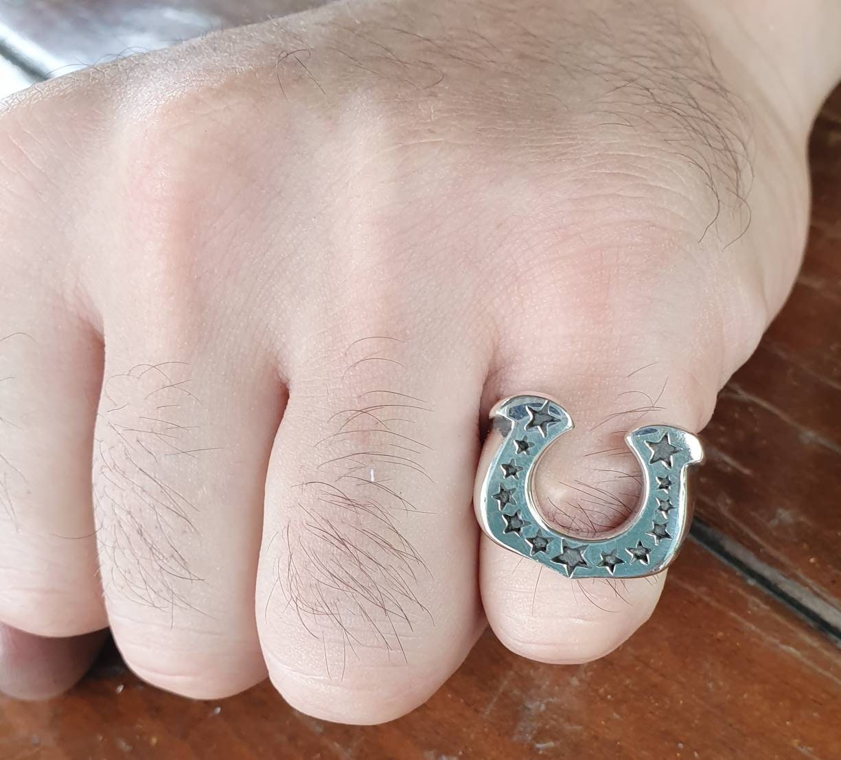 horseshoe ring,sterling silver,lucky ring,star, handmade,rockabilly,hipster,boho shic,gypsy,lucky horseshoe,goddess,new age,mens fashion,