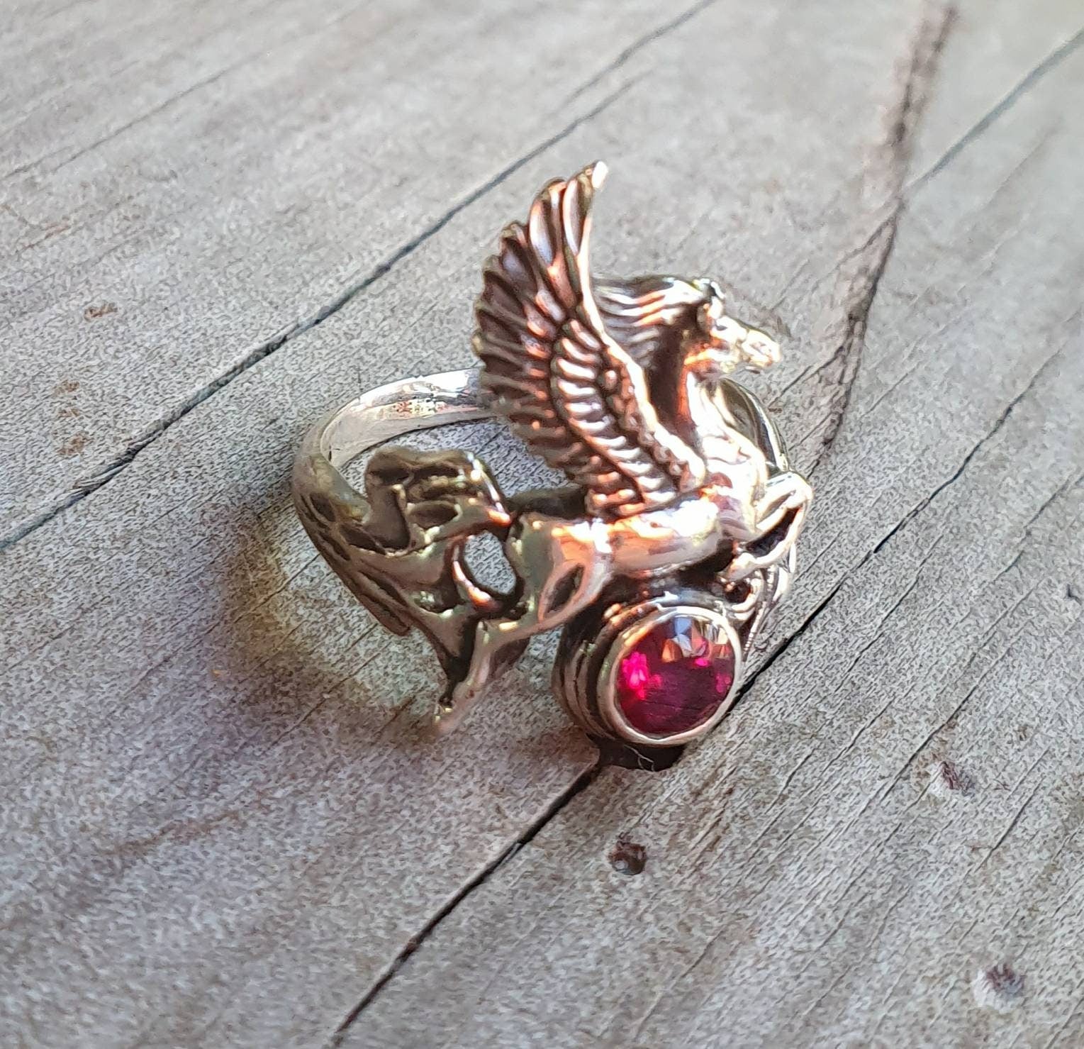 PEGASUS ring,Sterling silver,mythical,horse, unicorn, fantasy,new age, boho,hippy, art nouveau,goddess,handmade,shic,women's fashion,gypsy