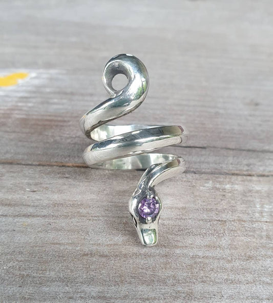 Snake ring,serpent, sterling silver,cobra,adjustable ring