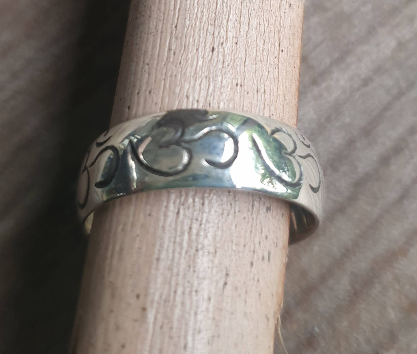 OM ring,sterling silver band, yoga,spiritual,budda, hindu, boho,new age,handmade