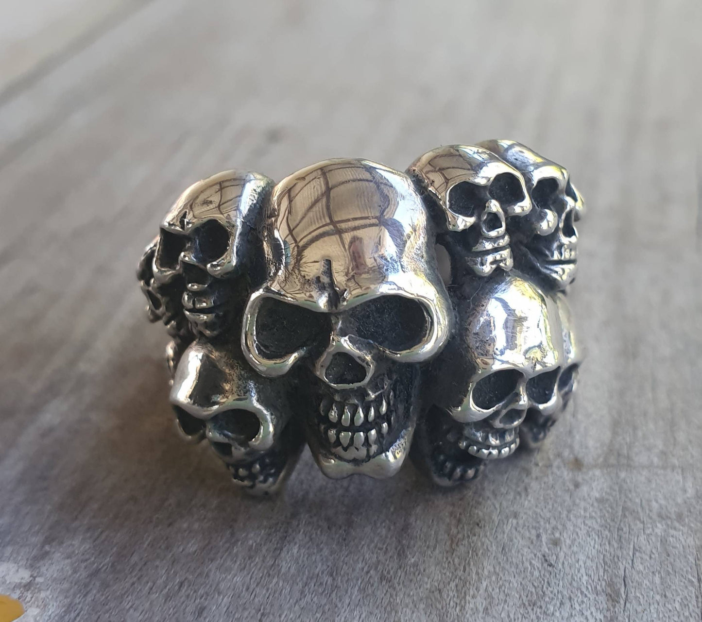 Skull ring, sterling silver,chunky unisex steampunk,gothic,chunky ring,skeleton,  punk,hipster,handmade,biker,gangster,pirate,sugar skull