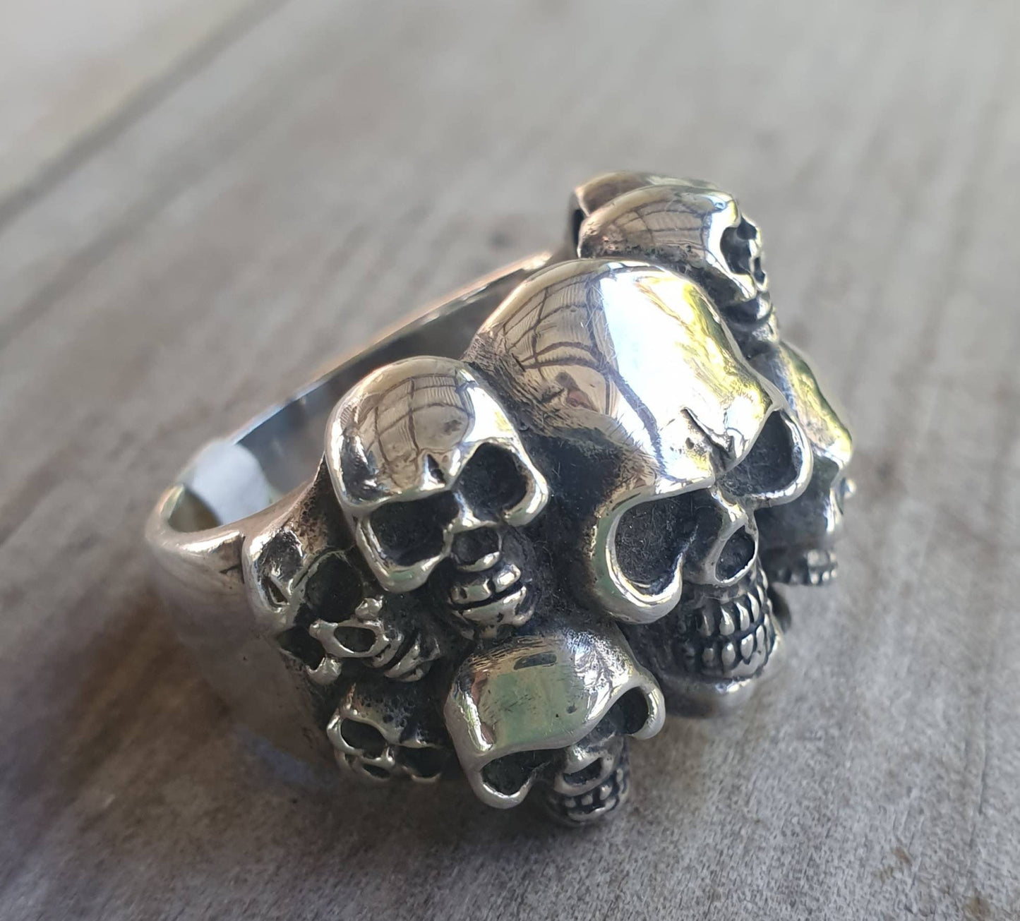 Skull ring, sterling silver,chunky unisex steampunk,gothic,chunky ring,skeleton,  punk,hipster,handmade,biker,gangster,pirate,sugar skull