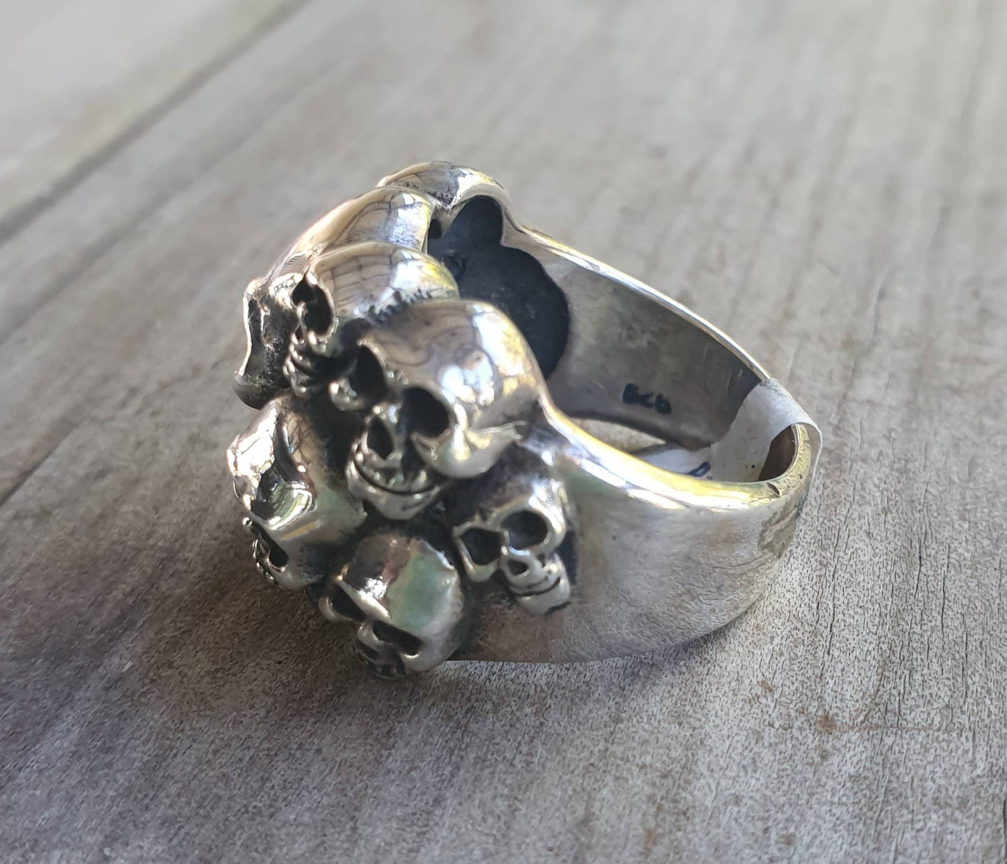 Skull ring, sterling silver,chunky unisex steampunk,gothic,chunky ring,skeleton,  punk,hipster,handmade,biker,gangster,pirate,sugar skull