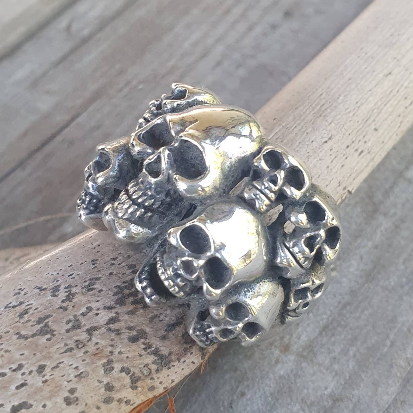 Skull ring, sterling silver,chunky unisex steampunk,gothic,chunky ring,skeleton,  punk,hipster,handmade,biker,gangster,pirate,sugar skull