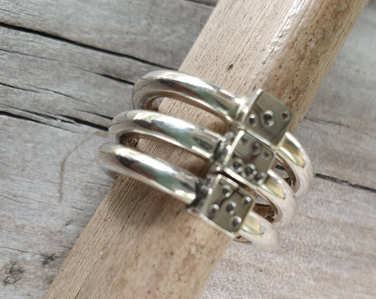 Dice stacking rings,chunky,round sterling silver,3mm halo ring,chunky band,handmade,boho,round wedding bands,thick silver rings,