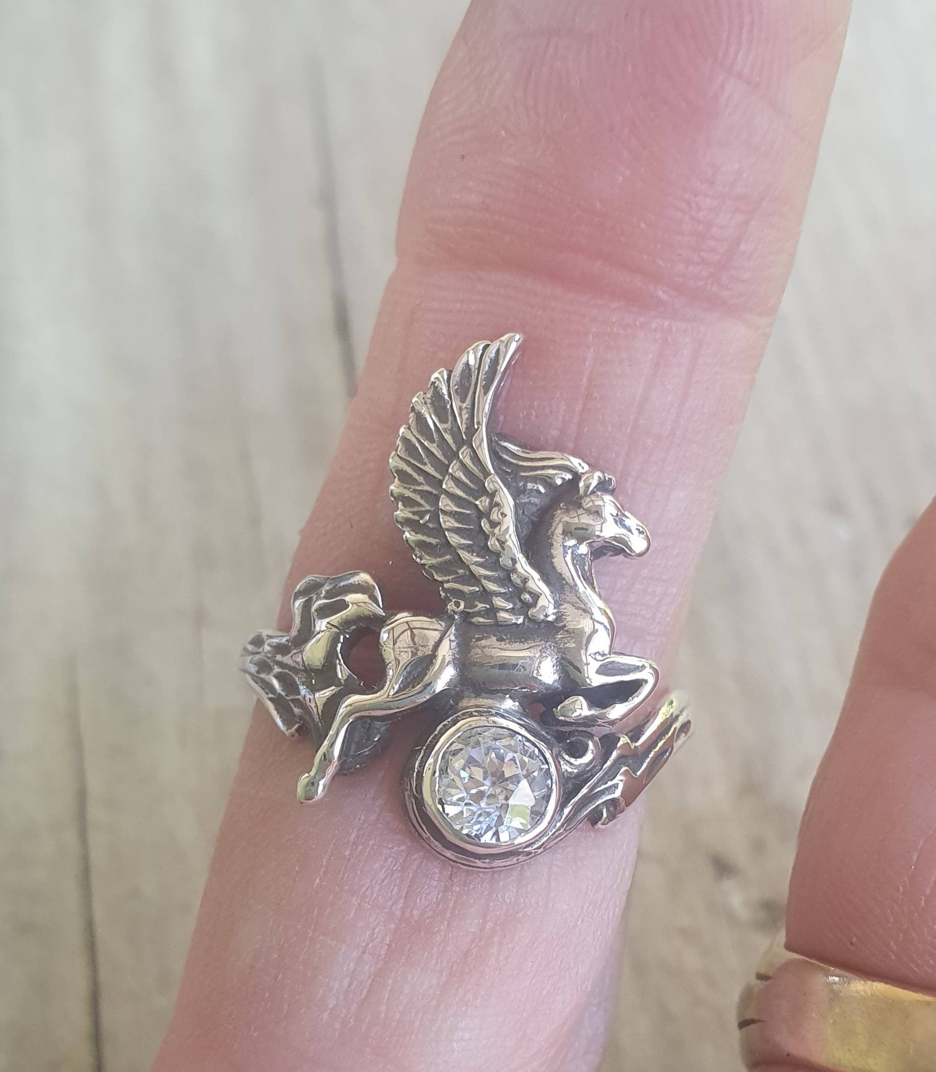 PEGASUS ring,Sterling silver,mythical,horse, unicorn, fantasy,new age, boho,hippy, art nouveau,goddess,handmade,shic,women's fashion,gypsy