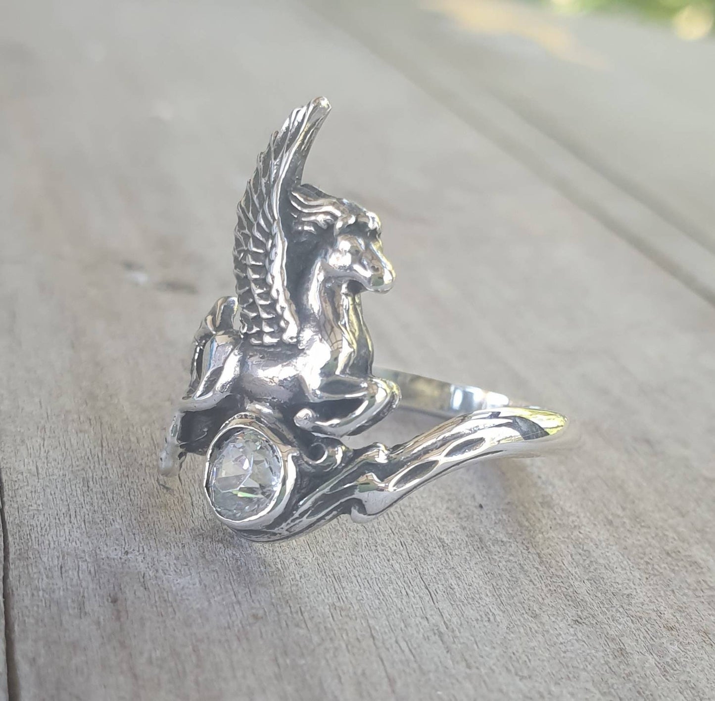 PEGASUS ring,Sterling silver,mythical,horse, unicorn, fantasy,new age, boho,hippy, art nouveau,goddess,handmade,shic,women's fashion,gypsy