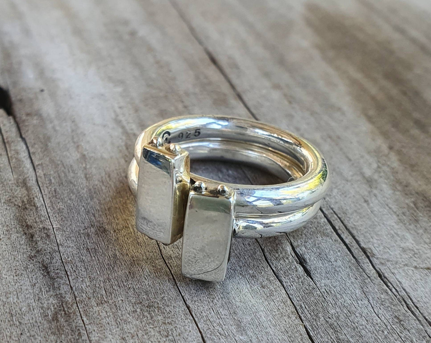 stacking rectangle rings,2xchunky,round sterling silver,3mm halo ring,chunky band,handmade,boho,round wedding bands,thick silver rings,