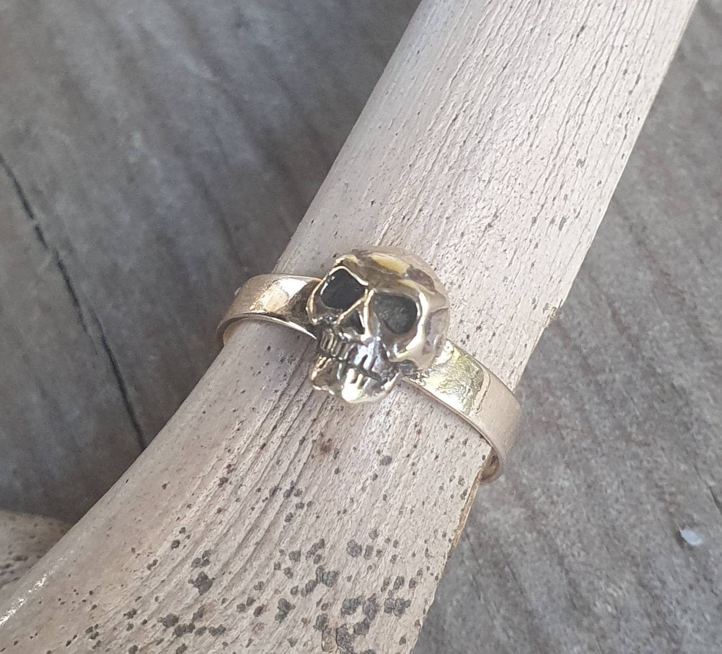 Gold skull ring,9ct gold,small,light, handmade steampunk, gothic ,punk,women's skull,skull pinkie,handmade,boho,hipster,rockabilly