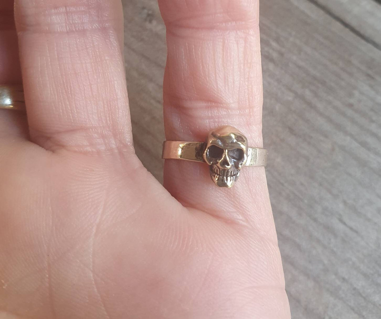 Gold skull ring,9ct gold,small,light, handmade steampunk, gothic ,punk,women's skull,skull pinkie,handmade,boho,hipster,rockabilly