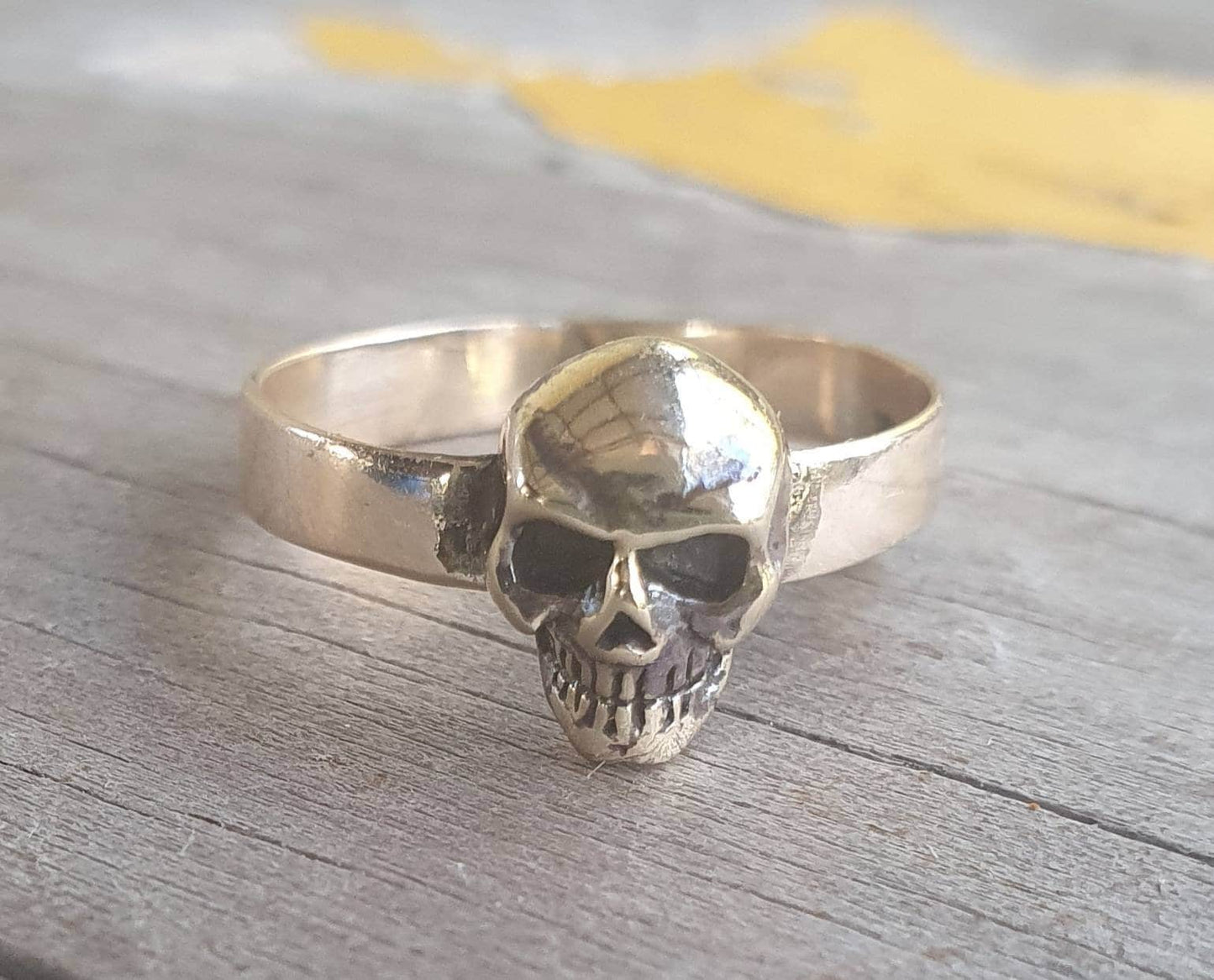 Gold skull ring,9ct gold,small,light, handmade steampunk, gothic ,punk,women's skull,skull pinkie,handmade,boho,hipster,rockabilly