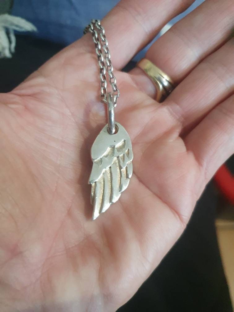 angel wing pendant,solid sterling silver,goddess,boho bird,feather,