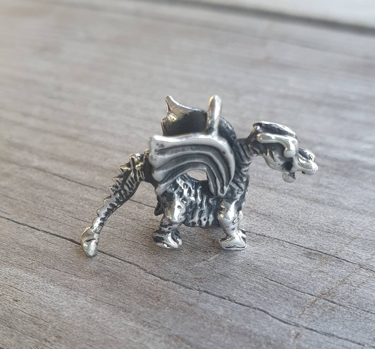 Dragon charm, pendant,sterling silver,cute,detailed and solid,3 dimensional,new age,medieval,fantasy