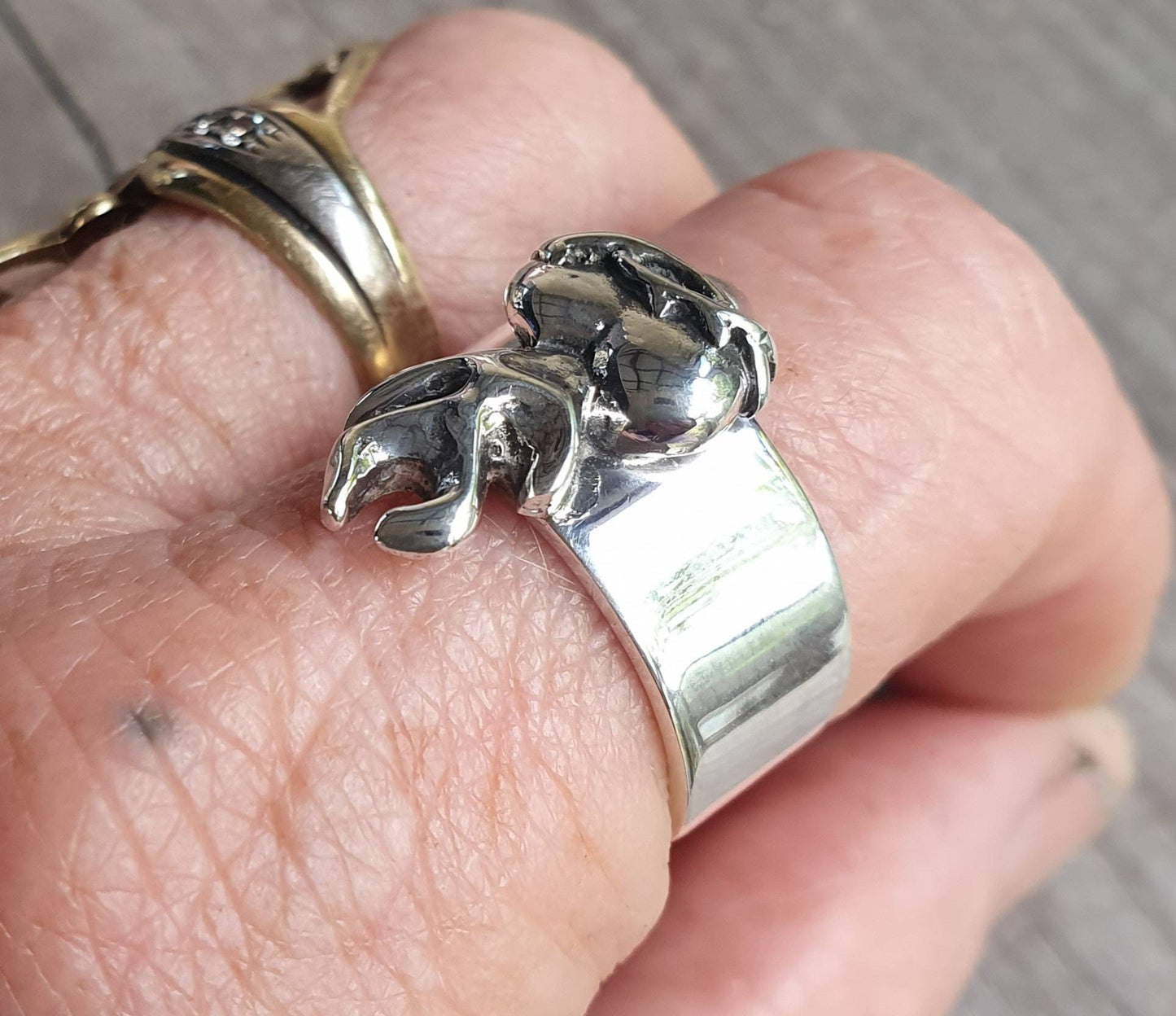 sacred heart ring,sterling silver,wedding ring,rockabiily, steampunk,hipster, gothic ,punk,