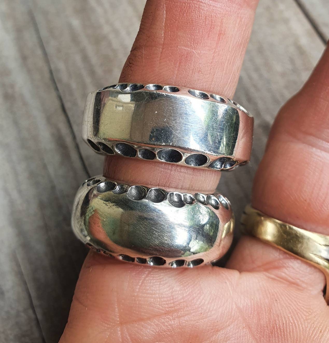 Heavy rustic ring,sterling silver,nugget,industrial, steampunk,chunky,wedding band,handmade,vintage,boho,designer,grunge,boho,retro,hipster