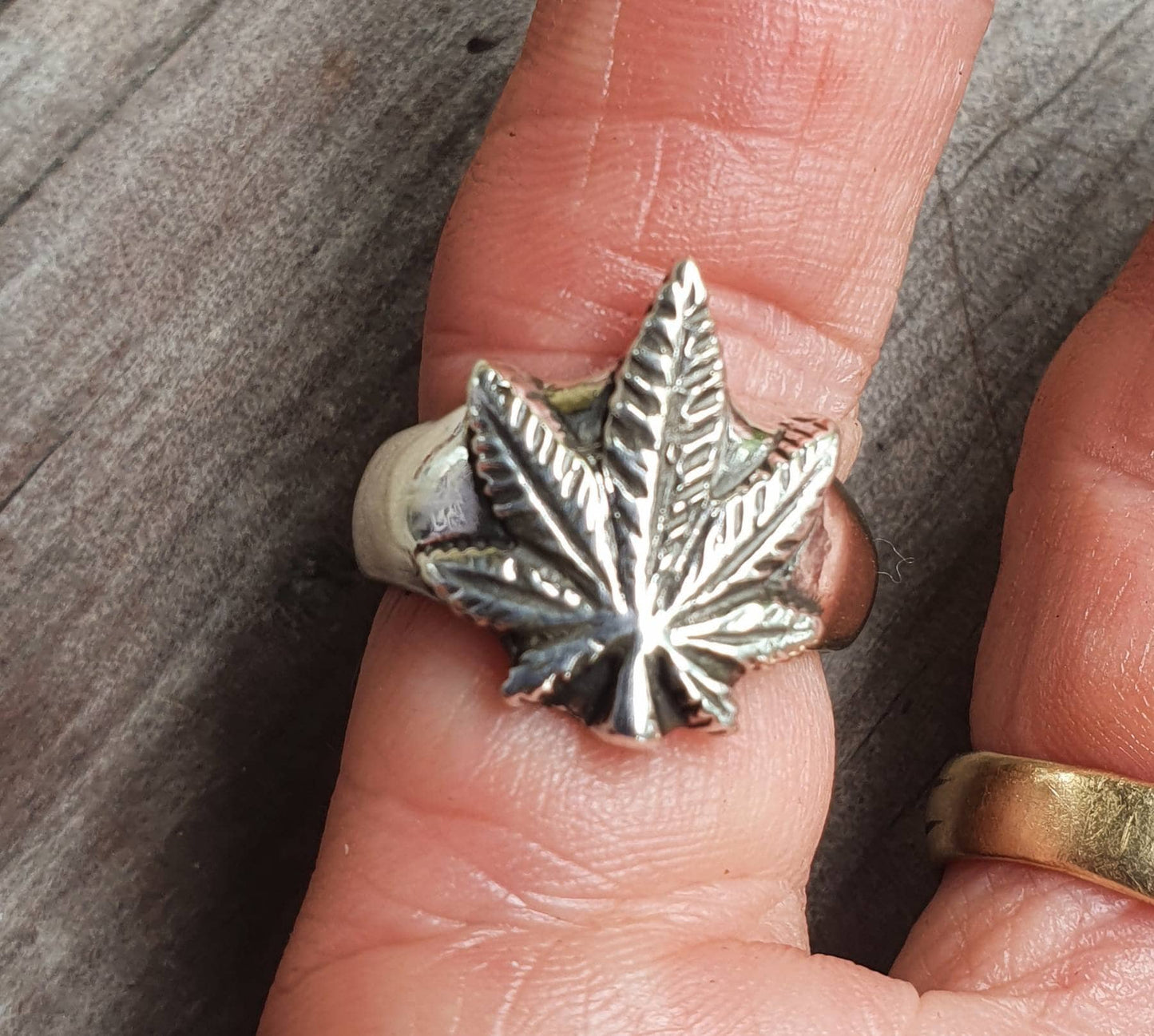 Marijuana ring, dope,weed, cannabis, mull, punk, hippy,boho, sterling silver ring,hand made,organic jewelry,stoner,medical marijuana