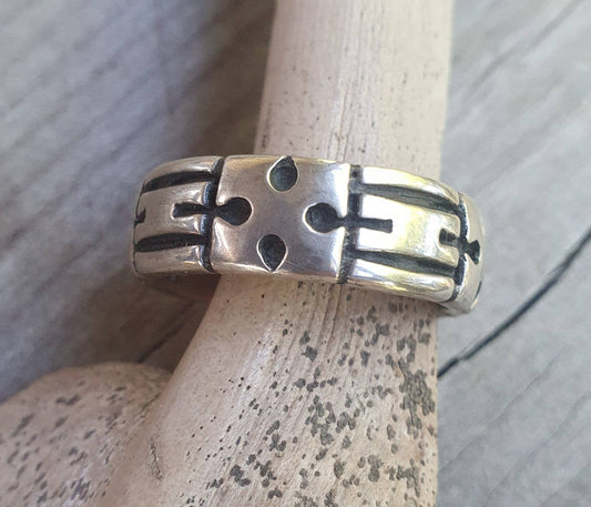 Modern cross ring,sterling silver,even sided cross ring,wedding band, steampunk gothic punk sterling silver ring