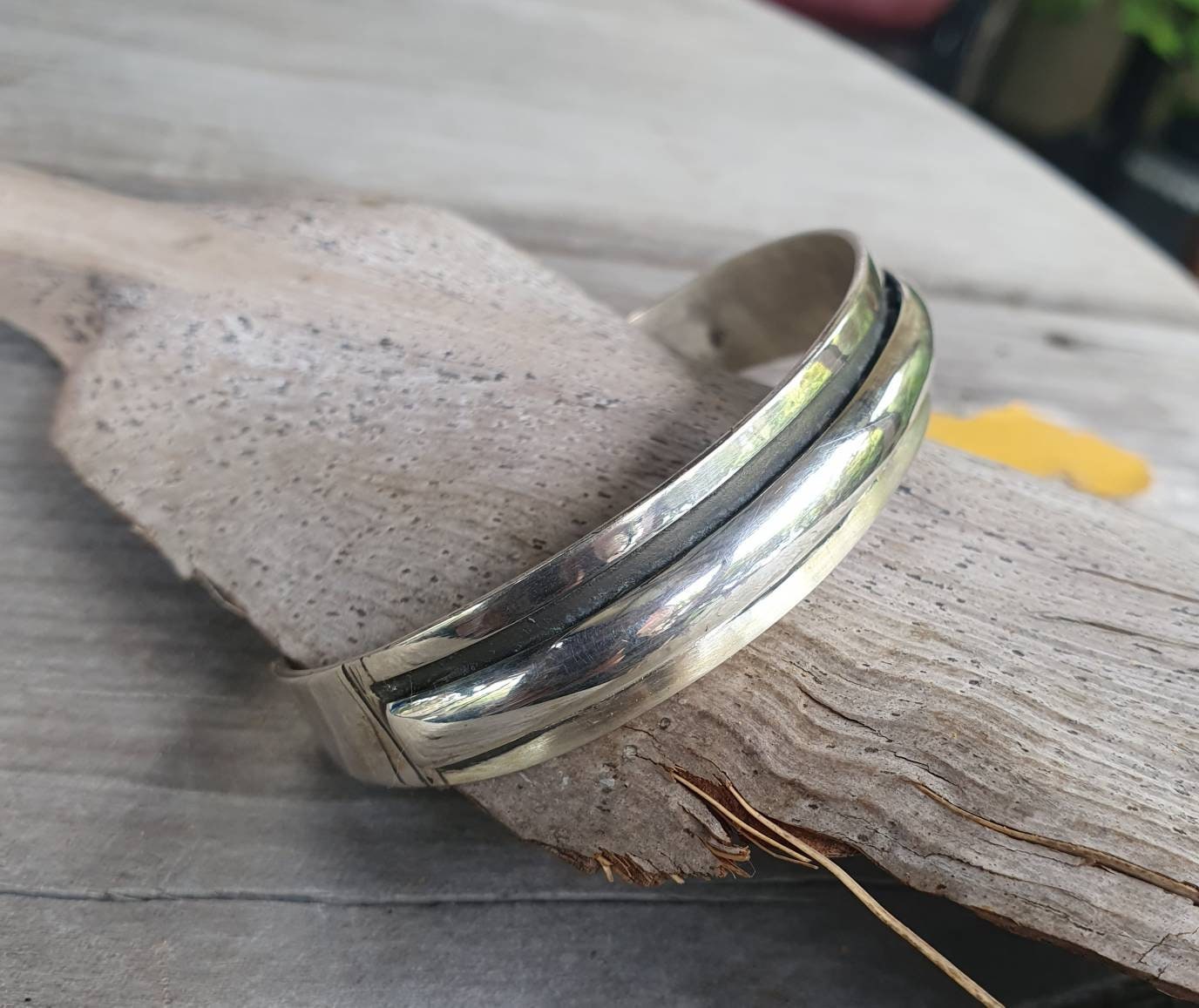 Silver cuff bracelet,sterling silver,plain bangle,tribal twist,unisex,boho,handmade