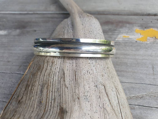 Silver cuff bracelet,sterling silver,plain bangle,tribal twist,unisex,boho,handmade