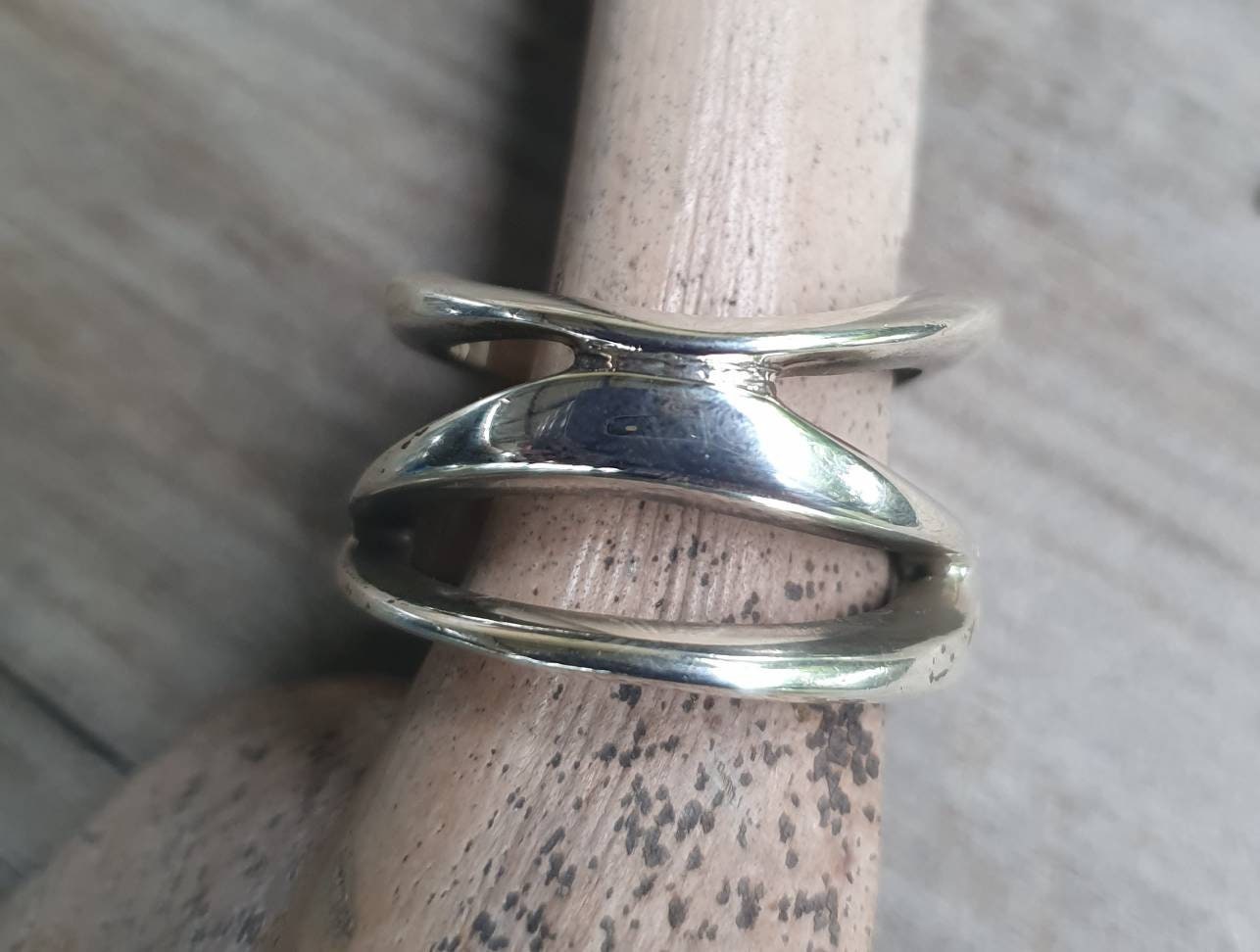 Wide freeform ring,solid sterling silver,silver  band,modern industrial.