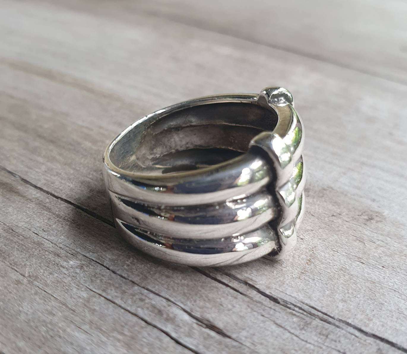 Wide silver ring,sterling silver,silver band,modern industrial.