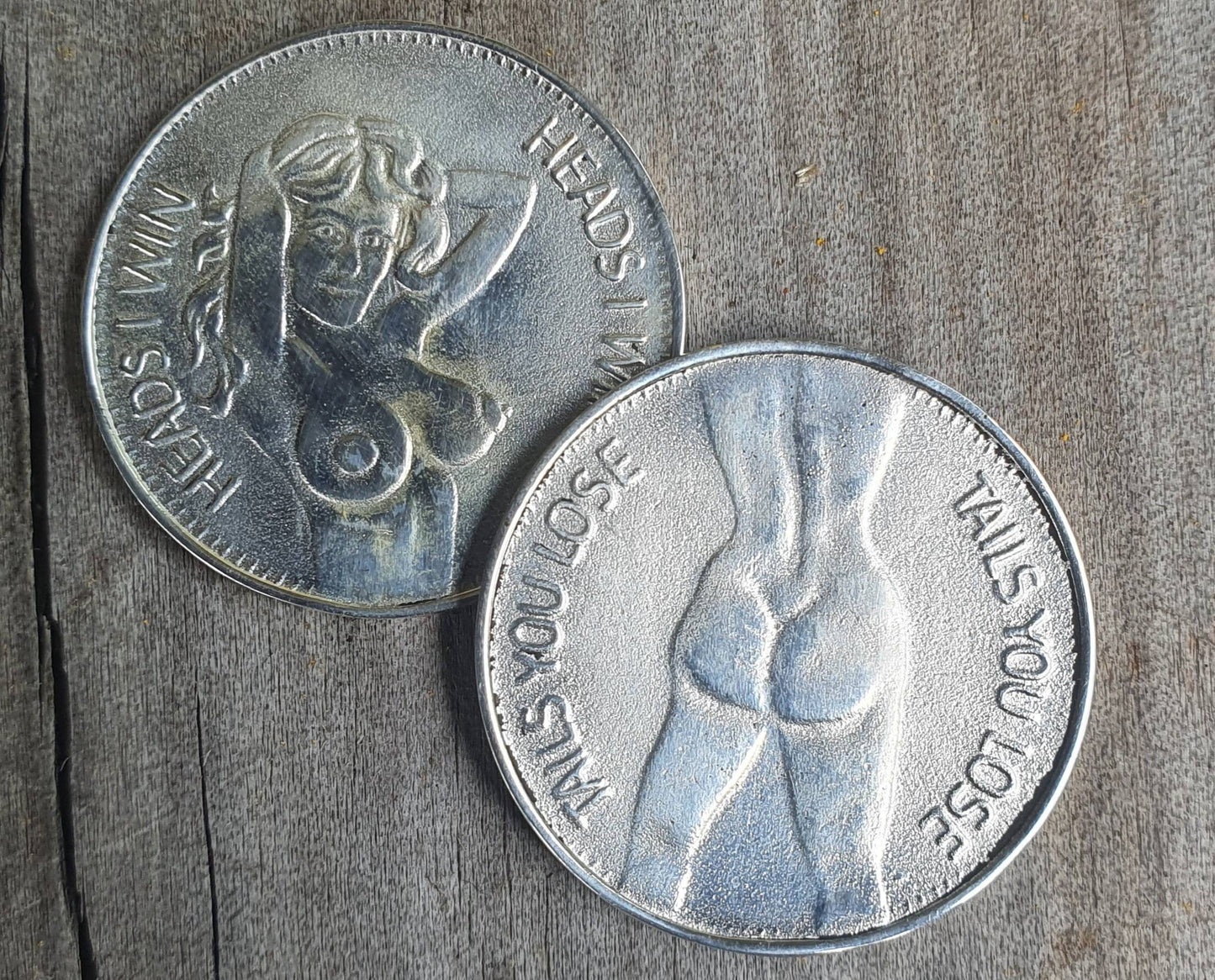 Silver coin,heads and tails coin, sterling silver.flip a coin..