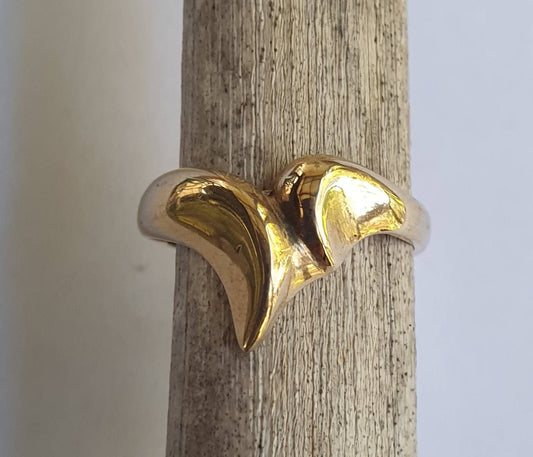 Gold chevron  ring,solid 9ct/9k gold,v shaped ring,modern,handmade,designer,boho,gypsy,wishbone,gold ring