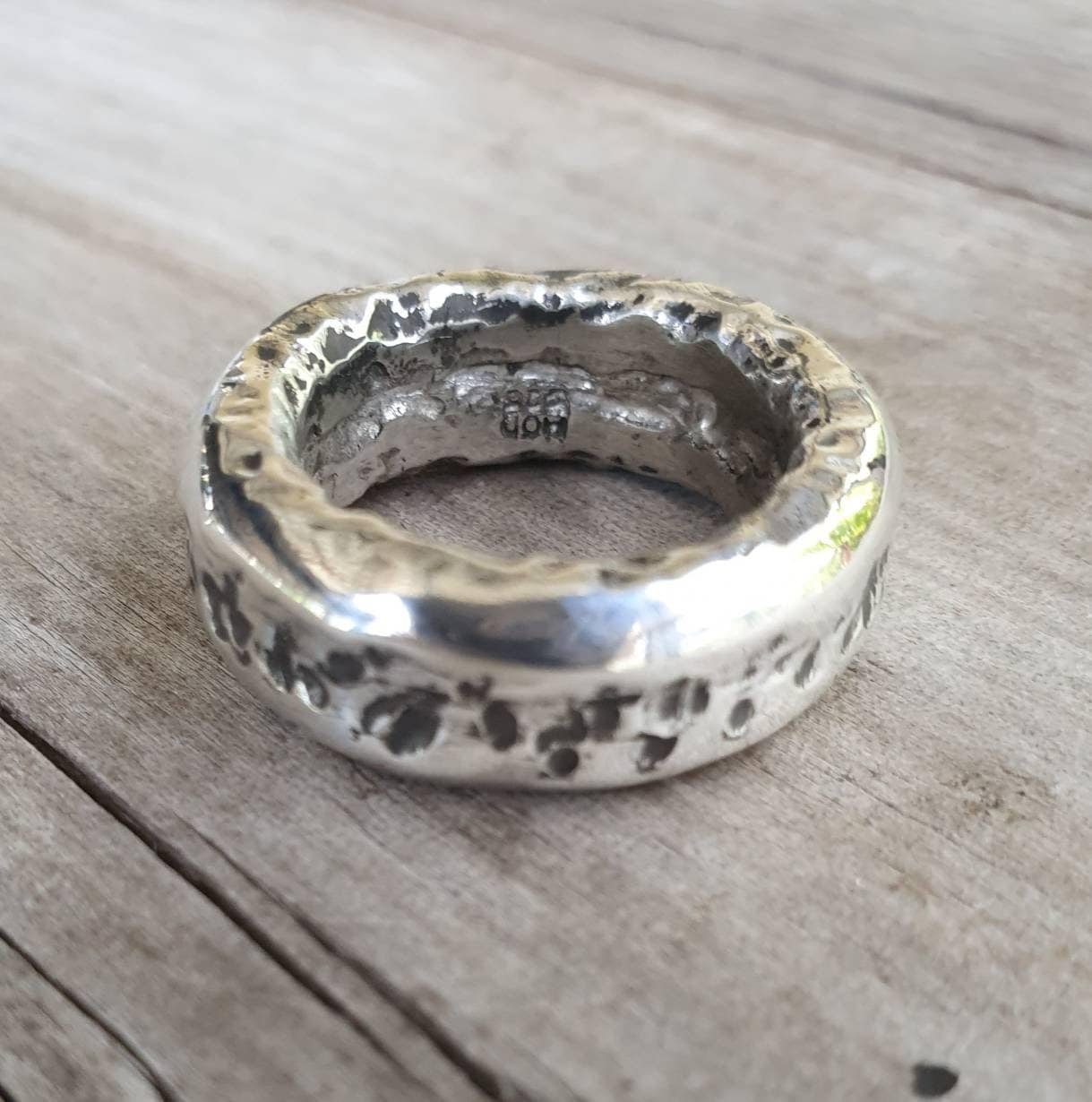 Wide mens ring,sterling silver, heavy rustic ring,chunky hammered thick band,steampunk, chunky wedding ring, dress ring