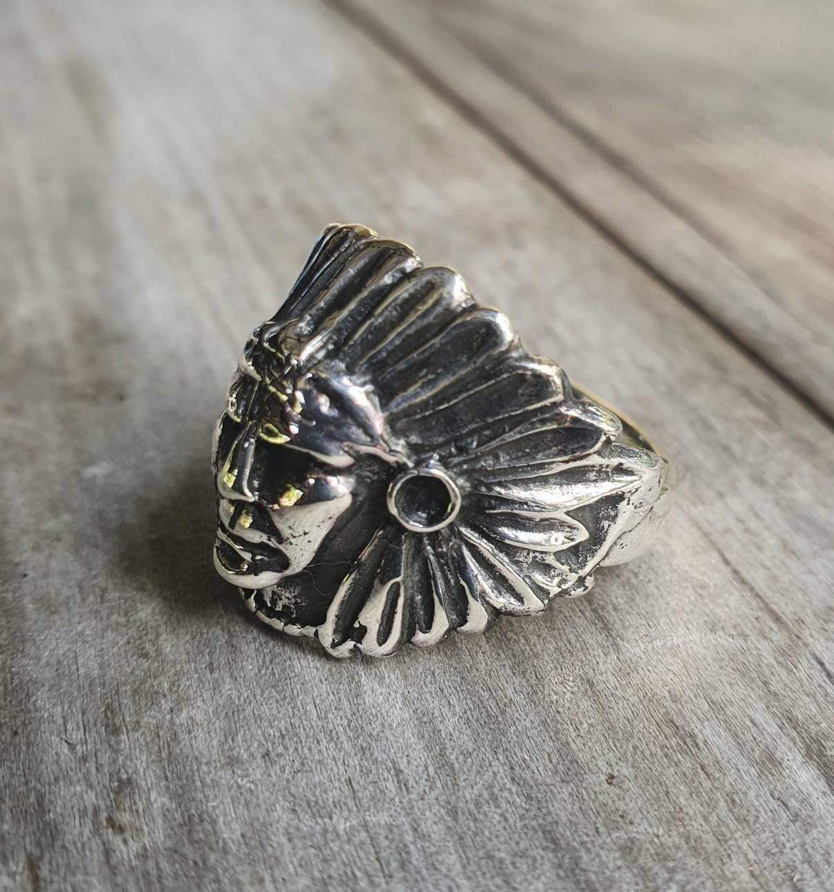 Indian ring,Indian chief,tribal,sterling silver,handmade,boho,ethnic,Indian face,