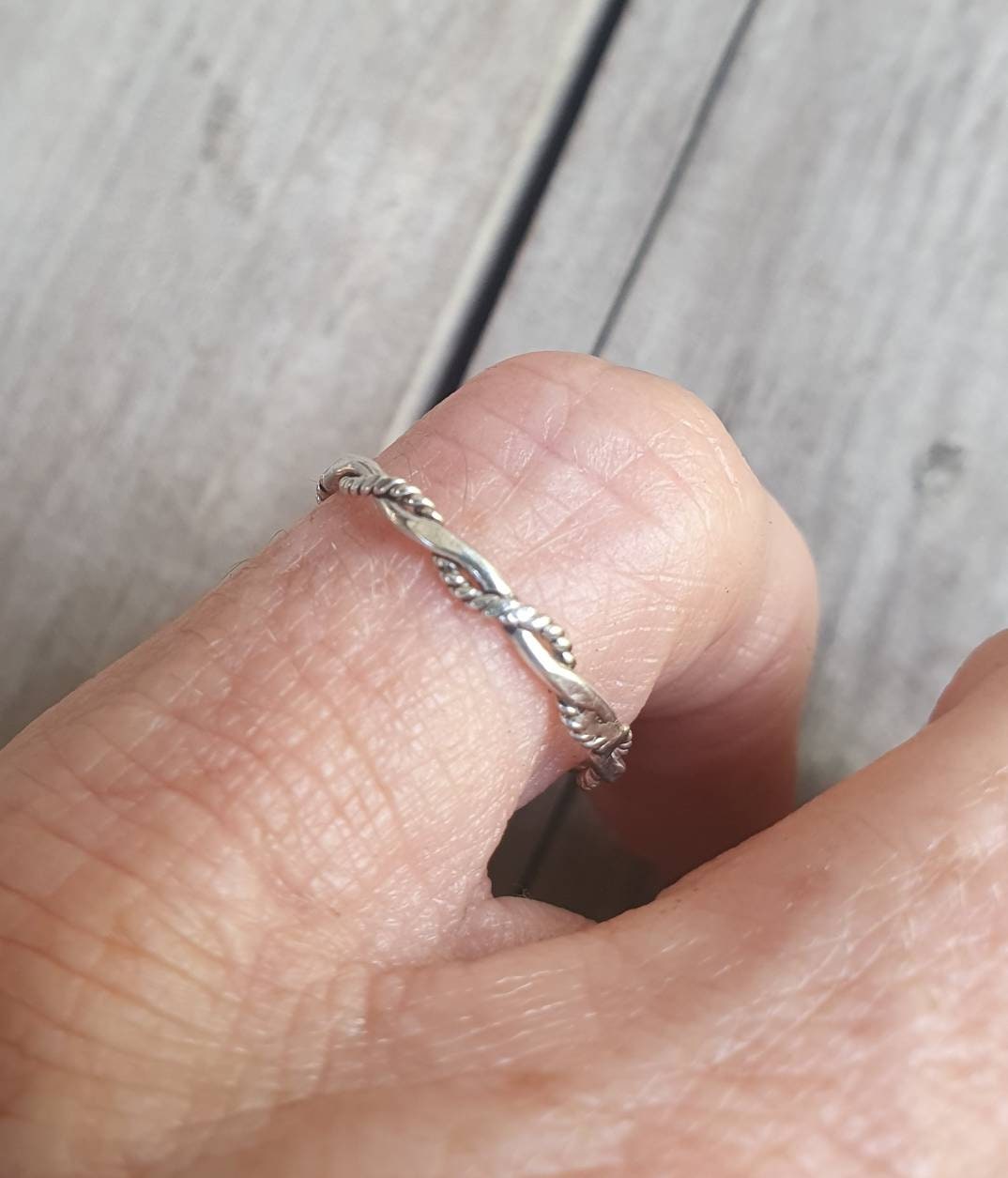 Stacker ring,Twisted wire,Sterling silver,woven wire,fine band,boho rings,thin silver ring,pinkie ring,wire ring