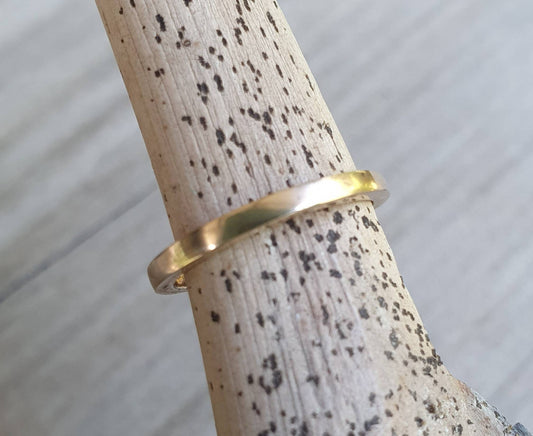 9k gold ring,solid gold,narrow pinkie band, stacker ring,boho,handmade upcycled stackable ring